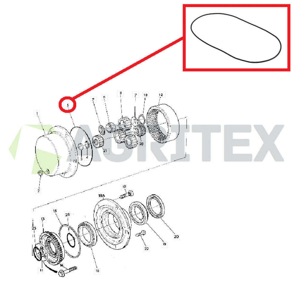 Jcb Parts - Hub O Ring Set Of 2pcs. (part No. 828/00196 3